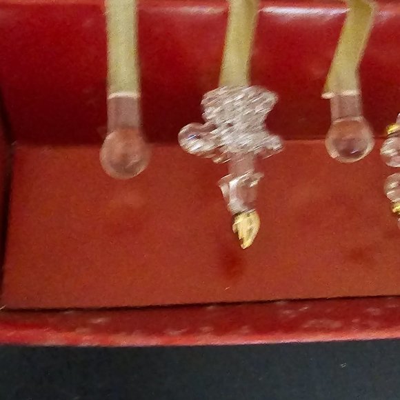 NIB Boston Warehouse Blown Glass Christmas Swizzle Stirs Reindeer Tree Snowflake - Picture 5 of 5